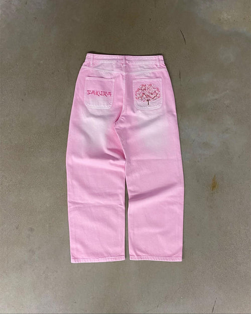 Blush Wave Denim Pants