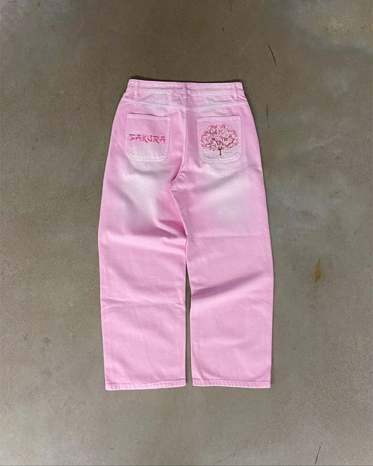 Blush Wave Denim Pants